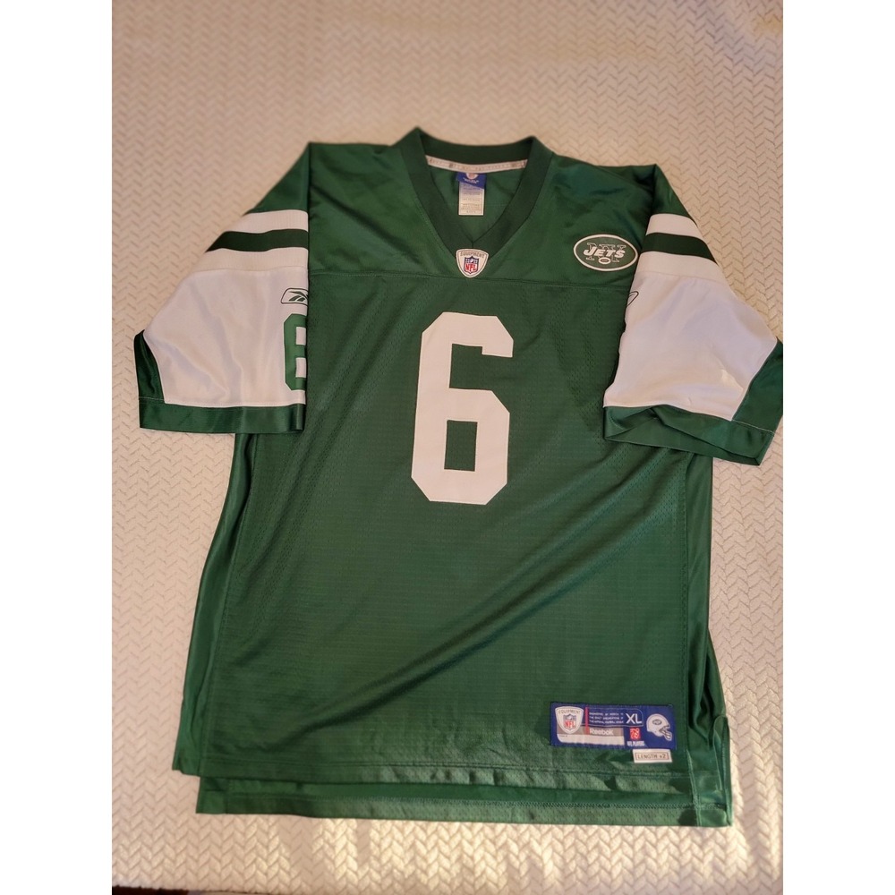 New York Jets Football Jersey Mens XL Green NFL Football Mark Sanchez 6 Reebok - Picture 4 of 7